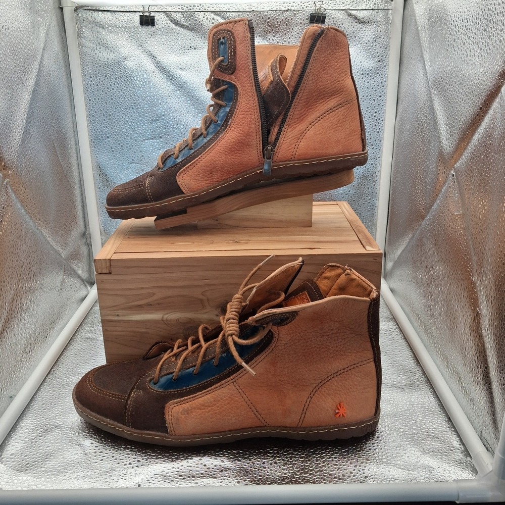 Art company Qwerty ancle Brown Leather boots Size:8